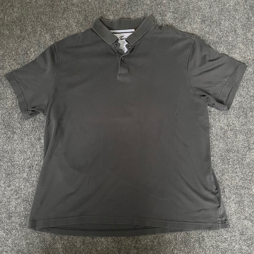 Tasso Elba Mens Charcoal Gray 100% Cotton Short Sleeve Polo Shirt WPL8046 Large